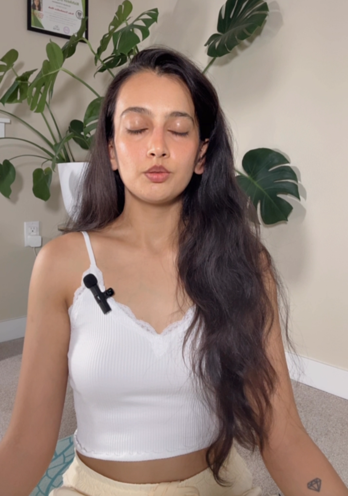 Meditative space with candle and calm atmosphere